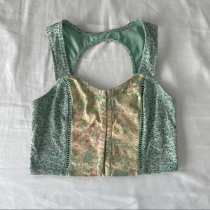 Urban Outfitters corset-style floral crop top